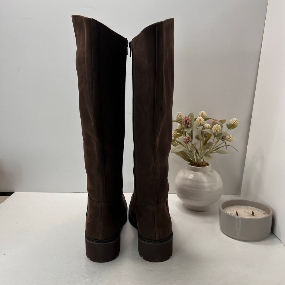 Vionic Fallbrook High Shaft Leather Boots Brown Women's 9.5 Wide Tried On - Picture 3 of 10